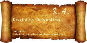 Krajcsik Armandina névjegykártya